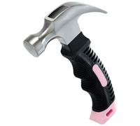 KURUI Pink Small Hammer for Picture Hanging Nails Drywall Anchors, Picture Hanging Tool, High Hardness 8oz Claw Hammer With Shock-Absorbing Non-Slip Handle for Kids and Women