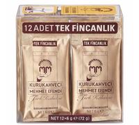 Kurukahveci Mehmet Efendi Turkish Coffee, Medium Roast, Single (Pack of 12) | 100% Arabica, Extra Fine Grind for Cezve and Ibrik, Rich Aroma, Vegan, Gluten Free, Roasted in Istanbul Since 1871