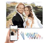 KURUMi 24/36/48 Colors Personalised Paint by Numbers Kit for Adults - Custom Photo DIY Painting Set for Beginners, Create Unique Wall Art from Your Favorite Photo of Family, Pet, or Loved One