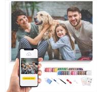 KURUMi Personalised 5D Diamond Painting Kit for Adults - Custom Diamond Art from Your Photo, Create Unique Home Décor with Kids, Loved Ones or Pet Portrait