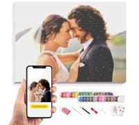 KURUMi Personalised 5D Diamond Painting Kit with DIY Frame - Custom Diamond Art from Your Photo, Create Unique Home Décor with Kids, Loved Ones or Pet Portrait