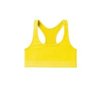 Kurve Girl’s Stretchy Crop Racerback Undershirt Training Sports Bra, UV Protective Fabric, UPF 50+, Made in USA, Yellow, 9-14 Years