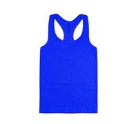 Kurve Premium Girls Seamless Supersoft Wide Strap Comfortable Racerback Tank (Made with Love in The USA), Cobalt, 7-12 Years