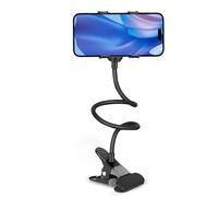 Kuryai Gooseneck Phone Holder, 360° Adjustable Lazy Bracket, Universal Mobile Phone Stand, DIY Flexible Long Arm Gooseneck Phone Mounts for Bed/Desk, Compatible with All Cellphone (3.5-7”) (Black)
