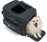 Kuryakyn 5288 Grand Pet Palace: Portable Weather Resistant Motorcycle Dog/Cat Carrier Crate for Luggage Rack or Passenger Seat with Sissy Bar Straps, Black 35 lbs Capacity