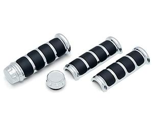Kuryakyn 6780 Motorcycle Handlebar Accessory: ISO Grips for Harley-Davison Motorcycles with Heated Grips, Chrome, 1 Pair