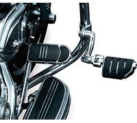 Kuryakyn 7555 Motorcycle Foot Controls: Longhorn Offset Trident Dually Highway Pegs with Magnum Quick Clamps for 1-1/4" Engine Guards/Tubing, Chrome, 1 Pair