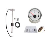KUS 52mm 2'' Fuel Level Gauge 0-190ohm Signal Oil Tank Indicator with Fuel Level Sending Unit Sensor 380mm 5-Hole Assembly for Yachts Speedboats 12V 24V