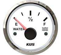 KUS Water Level Gauge Meter Indicator 0-190ohm With Backlight 12V/24V 52MM(2") (White)
