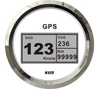 KUS Waterproof Digital GPS Speedometer Odometer Gauge With Backlight For Vessel Boat Yacht 85mm 9-32V (White)