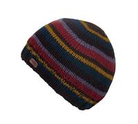 Kusan 100% Wool Brooklyn Knitted Stripe Beanie Hat - 2 Colours (Black/Teal)