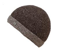Kusan 100% Wool Knitted Turn-Up Beanie (PK839) (Brown)