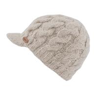Kusan Knitted Peaked Beanie Cap (UK, Alpha, One Size, Oatmeal)