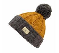 Kusan Moss Yarn Turn Up Bobble Beanie Hat (PK1525) (Charcoal/Caramel)