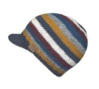 Kusan Peaked Beanie Cap (UK, Alpha, One Size, Navy Stripe)