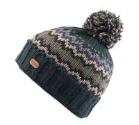 Kusan Wool Turn Up Bobble Beanie Hat with Full Fleece Lining (UK, Alpha, One Size, Teal)