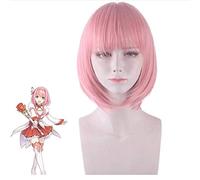 Kusano Yui Cosplay Perücke Anime Princess Connect! Re: Dive Cosplay Pink Short Bob Kunsthaar Halloween Party Perücken + Perückenkappe Re Dive Perücke 144