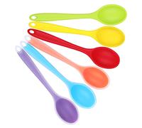KUSCOR 6 Pieces Silicone Mixing Spoons, 8 Inch Heat Resistant Nonstick Spoon for Cooking Kitchen Stirring Mixing Baking Turning
