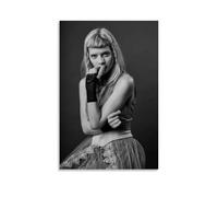KUSDPKAJC Aurora Aksnes Black White Poster Decorative Painting Canvas Wall Art Living Room Poster Bedroom Painting Wall Art Picture Print Modern Family Room Decor 08 x 12 Inches (20 x 30 cm)