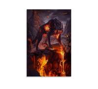 KUSDPKAJC Fire Wolf God Abstract Art Poster Decorative Painting Canvas Wall Art Living Room Poster Bedroom Painting Wall Art Picture Print Modern Family Room Decor 12 x 18 Inches (30 x 45 cm)