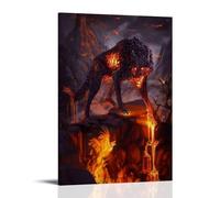 KUSDPKAJC Fire Wolf God Abstract Art Poster Decorative Painting Canvas Wall Art Living Room Poster Bedroom Painting Wall Art Picture Print Modern Family Room Decor 24 x 36 Inches (60 x 90 cm)