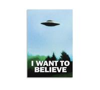 KUSDPKAJC I Want to Believe Poster Decorative Painting Canvas Wall Art Living Room Poster Bedroom Painting Wall Art Picture Print Modern Family Room Decor 08 x 12 inches (20 x 30 cm)