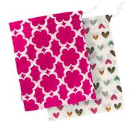 Kushies Baby On The Go Wet Bag, Doodle Hearts/Fuchsia Modern Flowers, Large