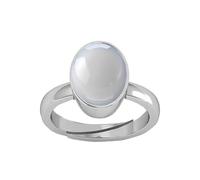 KUSHMIWAL GEMS 11.25 Ratti 10.55 Carat Rainbow Moonstone Silver Plated Natural Gemstone Ring for Men and Women Metal Moonstone