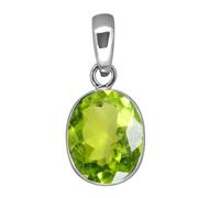 KUSHMIWAL GEMS 11.25 Ratti Natural Peridot Pendant Stone Silver Plated Locket Original Certified Gemstone Laboratory Tested, Free Size, Gemstone, Peridot