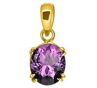 KUSHMIWAL GEMS 2.25 Ratti 1.00 Carat Natural Katela Amethyst Gold Plated Pendant / Locket by Lab Certified (Top AA Quality for Men or Women, Free Size, Gemstone Amethyst