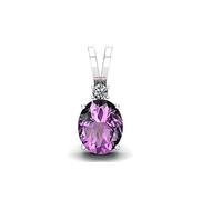 KUSHMIWAL GEMS 8.25 Ratti 7.25ct Amethyst Purple Crystal Stone Silver Plated Locket for Men and Women Unheated Lab Certified Free Size Gemstone Amethyst