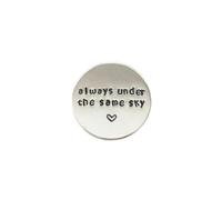 KUSIAPA Heartfelt Pewter Pocket Tokens,Hand Stamped Pewter Pocket Token,Personalized Hand Stamped Pewter Pocket Token Keepsake (Always Under The Same Sky)