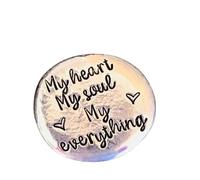 KUSIAPA Heartfelt Pewter Pocket Tokens,Hand Stamped Pewter Pocket Token,Personalized Hand Stamped Pewter Pocket Token Keepsake (My heart, my soul, my everything)