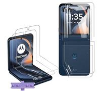 KUSINHOKA 2 Pack Screen Protector for Motorola Razr 60 + 2 Pack HD Clear Back Film,Scratchproof,Bubble Free,Easy Installation,HD Fingerprint Unlock Full Coverage Flexible TPU Screen Protector Film
