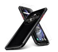 KUSINHOKA Case Compatible with Blackview BV9300 Pro + 2 Pack Screen Protector Tempered Glass,Anti Scratch,Drop Protection,Non Slip Soft TPU Thin Full Body Protective Phone Cover,Black