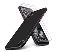 KUSINHOKA Case Compatible with CMF Phone 1 + 2 Pack Screen Protector Tempered Glass,Anti Scratch,Drop Protection,Non Slip Soft TPU Thin Full Body Protective Phone Cover,Black
