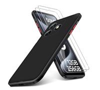 KUSINHOKA Case Compatible with Ulefone Note 18 Ultra 5G/Note 18 Pro + 2 Pack Screen Protector Tempered Glass,Anti Scratch,Drop Protection,Non Slip Soft TPU Thin Full Body Protective Phone Cover,Black