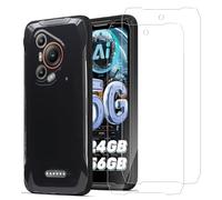 KUSINHOKA Case for Blackview BL7000 + 2 Pack Screen Protector Tempered Glass,Anti Scratch,Drop Protection,Non Slip Soft TPU Thin Full Body Protective Phone Cover,Black