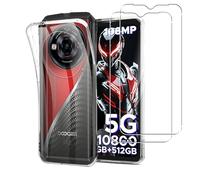 KUSINHOKA Case for DOOGEE S118 PRO + 2 Pack Screen Protector,Ultra Transparent,Drop Proof,Anti Scratch Thin Slim Soft TPU Silicone Clear Cover,Transparent