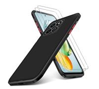 KUSINHOKA Case for Honor 200 Smart/HONOR X7C 4G + 2 Pack Screen Protector Tempered Glass,Anti Scratch,Drop Protection,Non Slip Soft TPU Thin Full Body Protective Phone Cover,Black