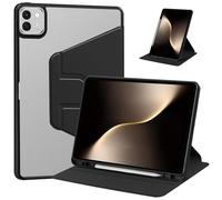 KUSINHOKA Case for HONOR MagicPad 3/MagicPad3，360° Rotation Multi-angle Stand Slim Cover PU leather + Transparent Acrylic case with Pen Holder and Support Tablet Wake Up/Sleep Function,Black