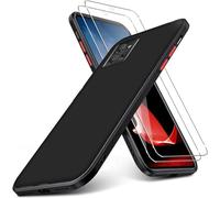 KUSINHOKA Case for Motorola ThinkPhone + 2 Pack Screen Protector Tempered Glass,Drop Protection Anti Scratch Silky Soft Touch Non Slip TPU Full Body Protective Phone Cover,Black