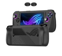 KUSINHOKA Case for MSI Claw A1M/Asus ROG Ally X,Non Slip,Anti Collision Silicone Flexible Material Ultra Thin Cover with 2 Thumb Grips Game Console Cover Protector,Black