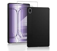 KUSINHOKA Case for OnePlus Pad 3 +2 Pieces Screen Protector,Shockproof Anti Scratch Ultra Slim Soft TPU Silicone Touch Lightweight Cover,Black