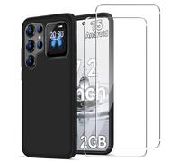 KUSINHOKA Case for OUKITEL C68 Plus + 2 Pack Screen Protector Tempered Glass,Anti Scratch,Drop Protection,Non Slip Soft TPU Thin Full Body Protective Phone Cover,Black
