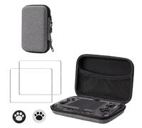 KUSINHOKA Case for R36S/RG35XX/RG353V + [2 Pack] Screen Protector with 2 Thumb Grip Caps,Shockproof and Waterproof Hard Carrying Case Multi-Function Storage Carrying Universal Travel Case for,Gray