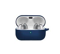 KUSINHOKA Case for Technics EAH-AZ100/EAH-AZ100E-S/EAH-AZ100E-K with Carabiner,Anti-Scratch Premium Soft Silicone Full Protective Case,Shockproof Ultra Slim Headphone Protective Cover,Blue