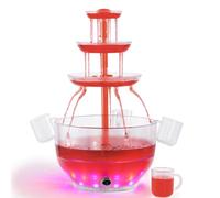 Kusini Drink Fountain for Parties - 1.5 Gal, 3 Tier Punch Bowl Drink Tower, LED Base, 4 Reusable Cups - Drink Dispenser Machine for, Juice, Punch, Pani Puri Fountain for Party Hosting Supplies
