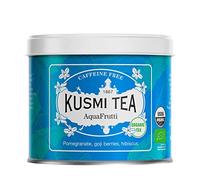 Kusmi Tea AquaFrutti - 100 gr Loose Tea Tin - Organic Blend of Hibiscus, Pomegranate, Apple, Blackcurrant & Goji Berries - Caffeine Free