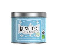 Kusmi Tea Lovely Morning - 100 gr Loose Tea Tin - Organic Blend of Green Tea, Mate, Lemon, Guarana, Grapefruit & Orange